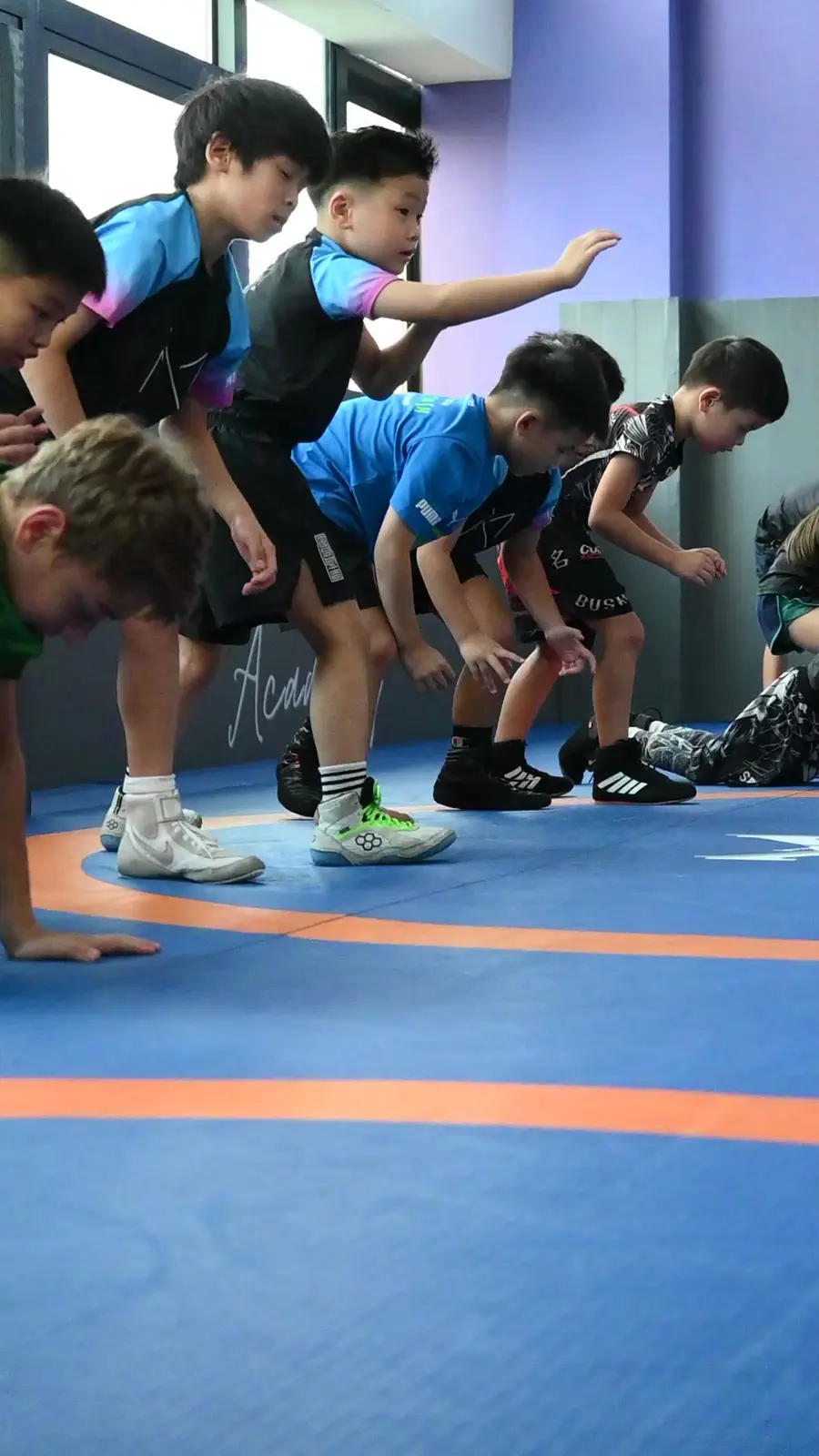 Mini Wrestlers training at MKA
